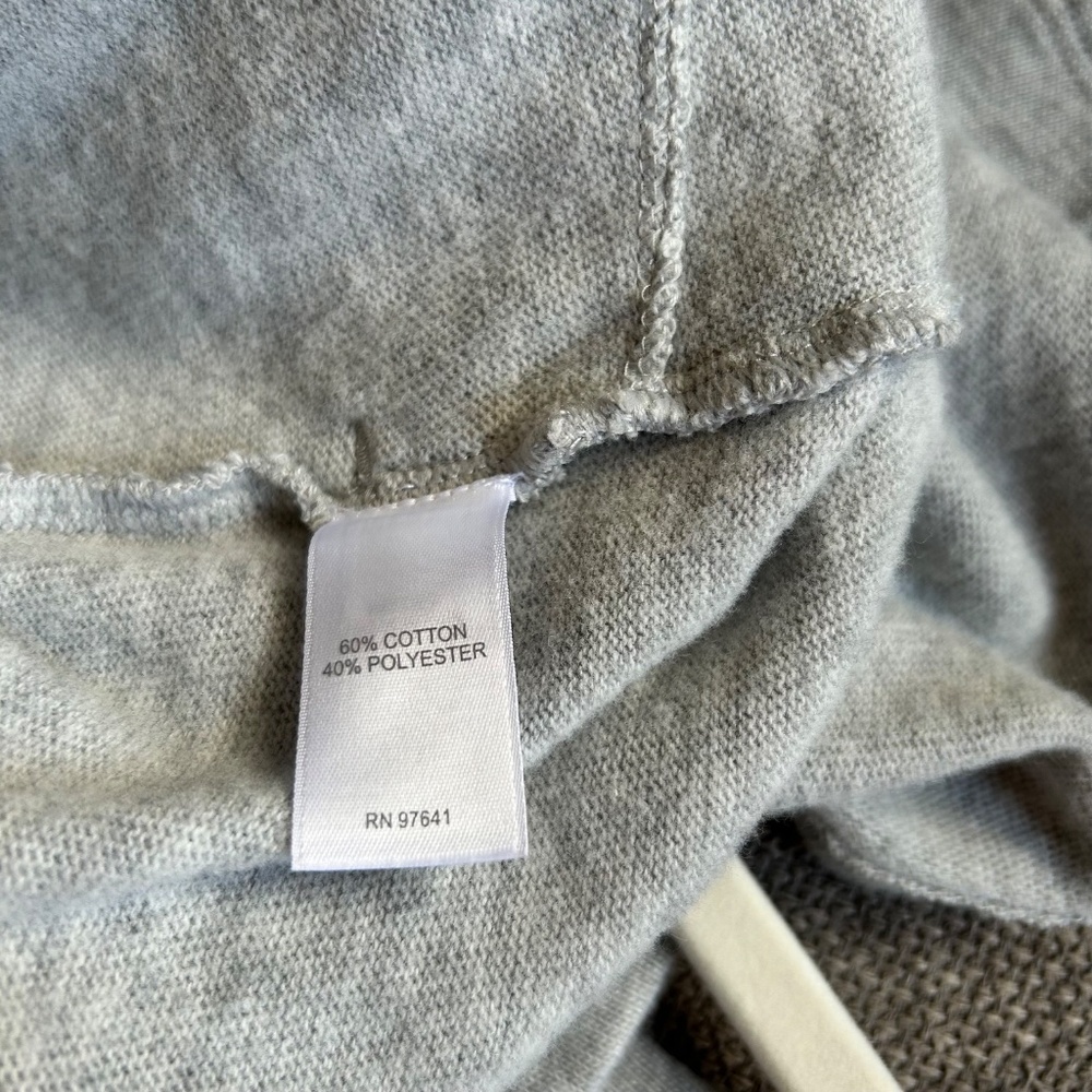 J. Jill Pure Jill Sweater Cardigan Cowl Neck Gray Wrap Top Cotton Blend Petite M - Picture 8 of 9